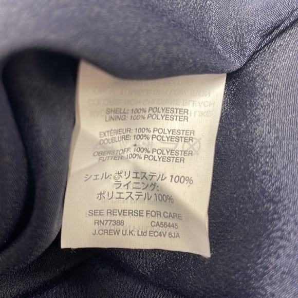 J. Crew Blue Sheath Dress with V-Neck and Bishop Sleeves - Picture 8 of 8